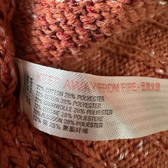 Free People FP Beach Sweater Women’s Small Orange Long Sleeve Pullover Knitted - Picture 7 of 10